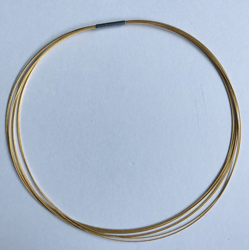 Edelstahl-Band 5 reihig golden color 45cm